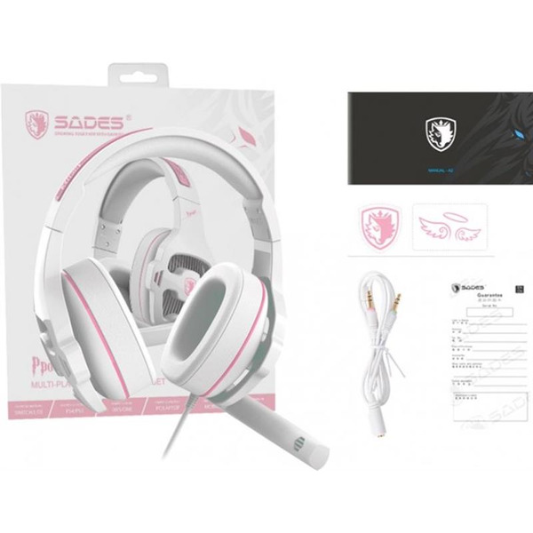 Навушники Sades SA-726 Ppower White/Pink (sa726wpj)