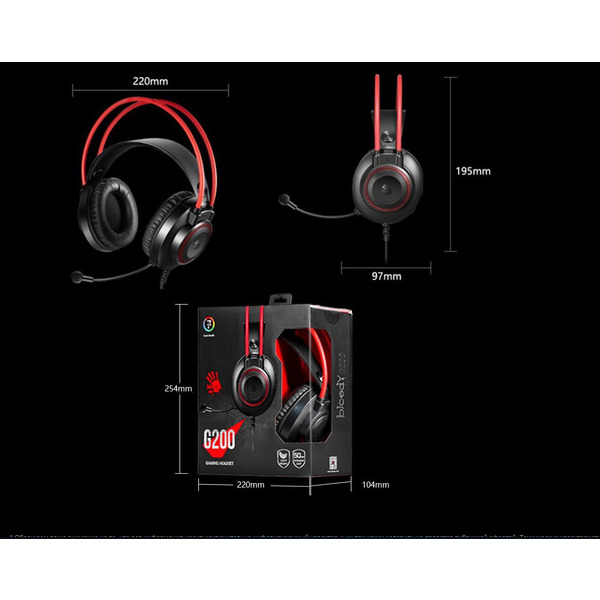 Навушники A4Tech Bloody G200 Black/Red
