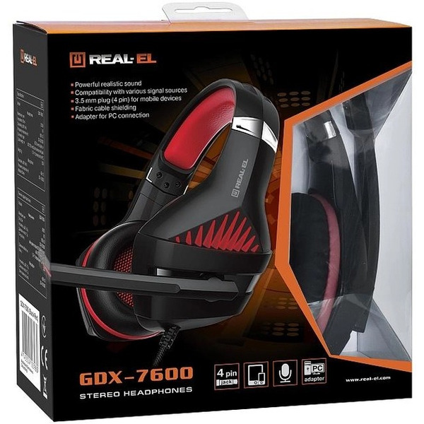 Гарнитура REAL-EL GDX-7600 Black/Red