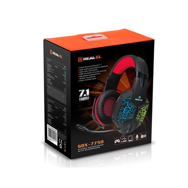 Навушники REAL-EL GDX-7750 Black/Red