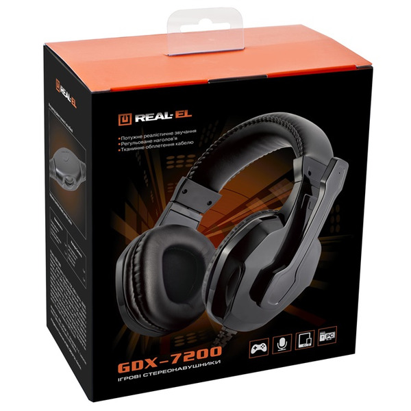 Навушники REAL-EL GDX-7200 Black