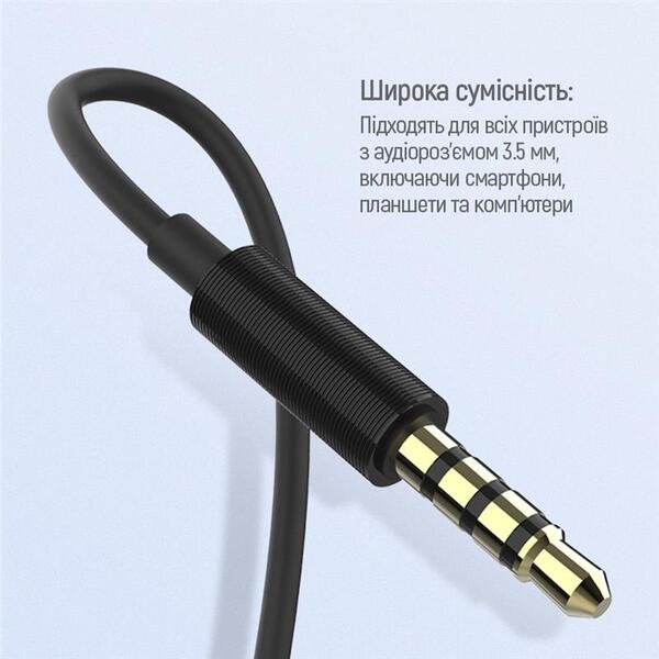 Навушники СolorWay Slim 3.5 mm Wired Earphone Blast 1 Black (CW-WD01BK)