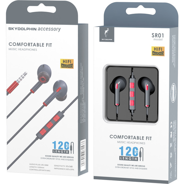 Гарнитура SkyDolphin SR01 with mic Red (HF-000475)