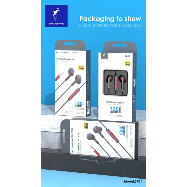 Гарнитура SkyDolphin SR01 with mic Red (HF-000475)