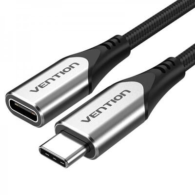 Удлинитель Vention Type-C USB - USB Type-C (M/F), 1 м, Silver/Black (TABHF)