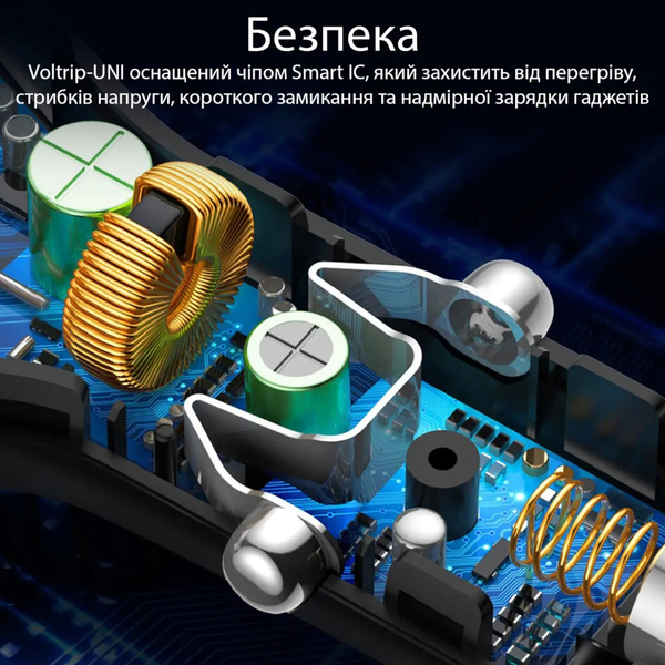 Автомобильное зарядное устройство Promate Voltrip-UNI Black