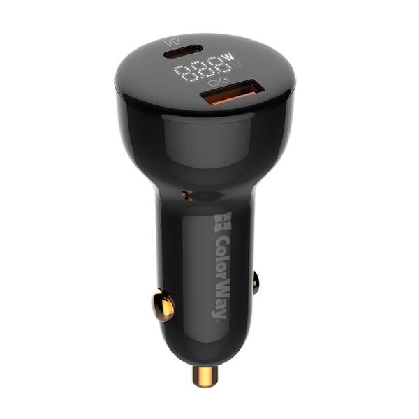 Автомобильное зарядное устройство ColorWay Power Delivery Port PPS USB (USB-A+USB-C, 100W) PD, QC Black (CW-CHA044PD-BK)