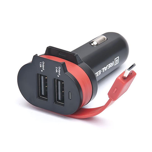 Автомобільний зарядний пристрій REAL-EL CA-35 Black (EL123160012)