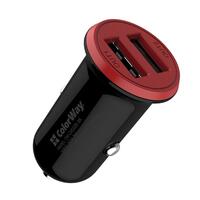 Автомобильное зарядное устройство ColorWay (2USB,3.4A, 17W) Red/Black (CW-CHA026-BK)