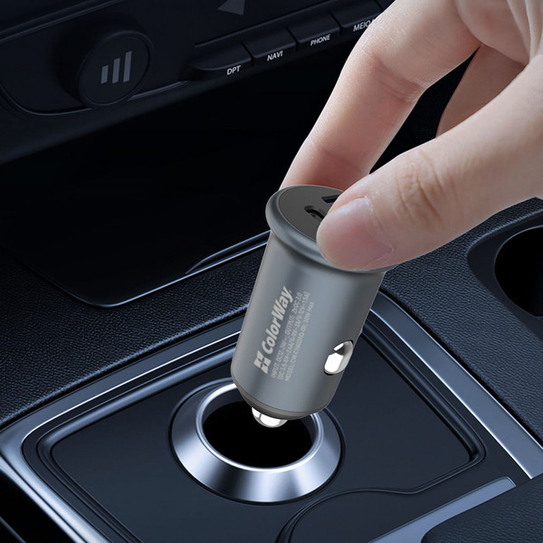 Автомобильное зарядное устройство для ColorWay (2USBx2.4A, 36W) Quick Charge 3.0 Gray (CW-CHA036Q-GR)