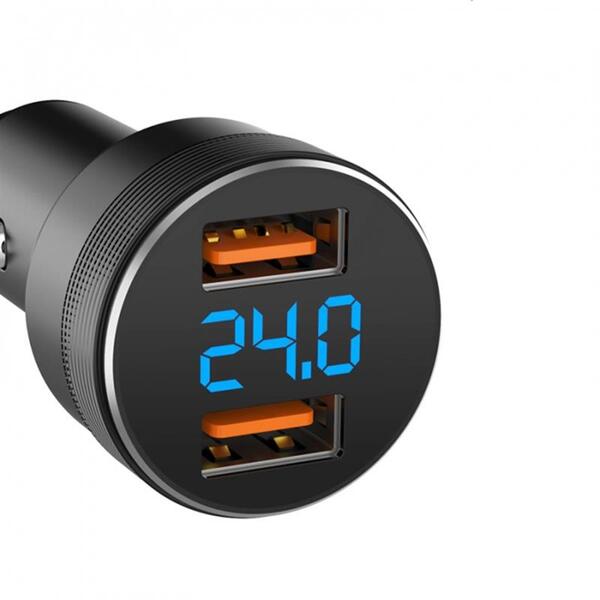 Автомобильное зарядное устройство для SkyDolphin SZ05 Aluminium Double QC3.0 (2USB, 3.1A) Black (AZP-000084)
