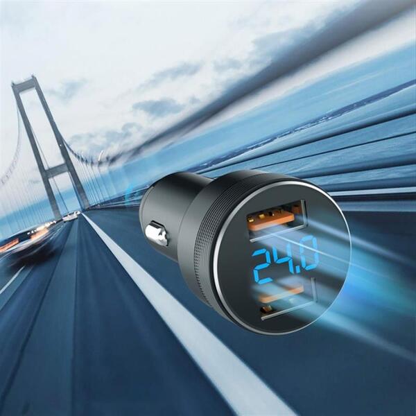 Автомобильное зарядное устройство для SkyDolphin SZ05 Aluminium Double QC3.0 (2USB, 3.1A) Black (AZP-000084)