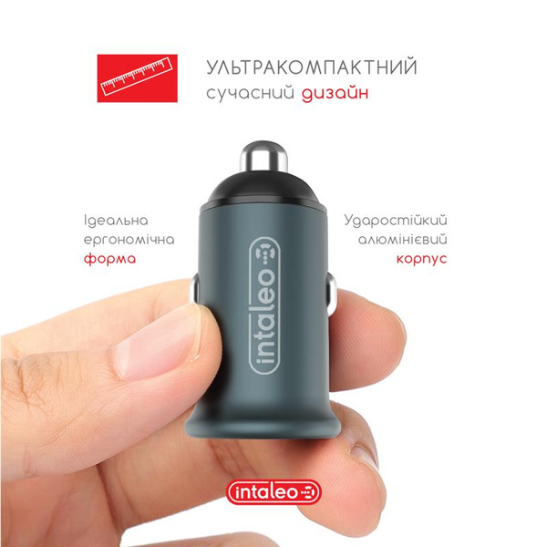 Автомобільний зарядний пристрій Intaleo CCG482 (2USB, 4.8A) Grey (1283126521553)