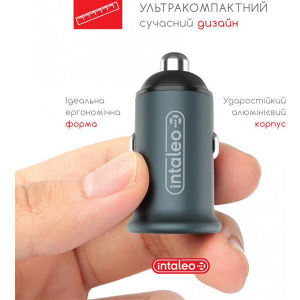 Автомобильное зарядное устройство для Intaleo CCGQPD238 (2USB, 3A) Grey (1283126509971)