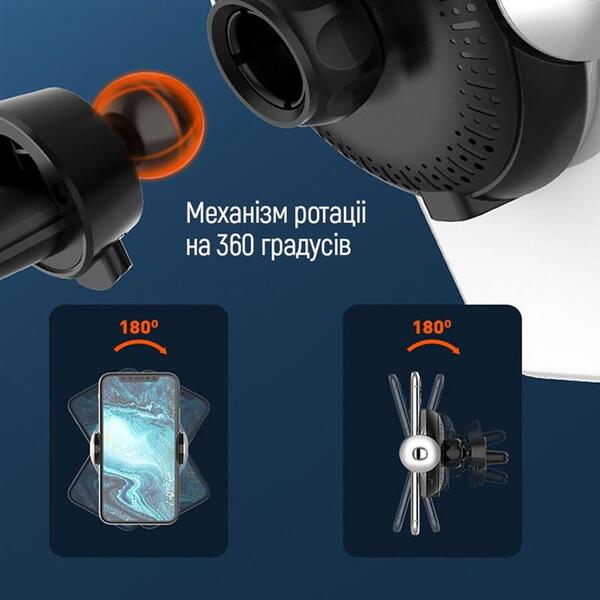 Беспроводное зарядное устройство для ColorWay AutoSense Car Wireless Charger 15W Black (CW-CHAW039Q-BK)