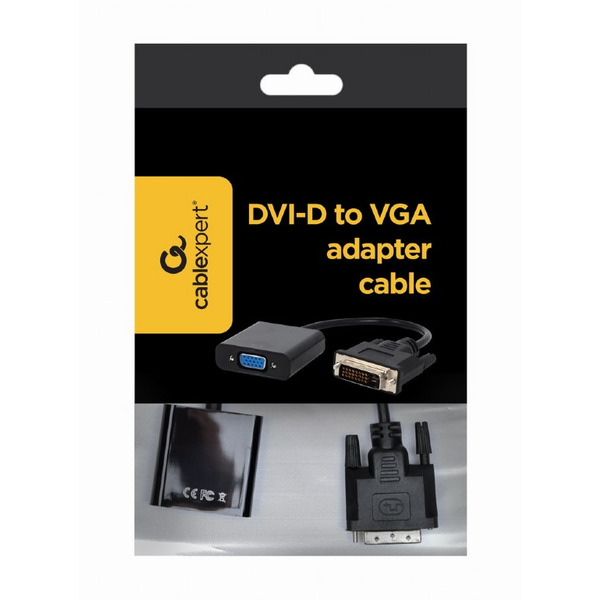 Адаптер Cablexpert DVI - VGA Черный (AB-DVID-VGAF-01)