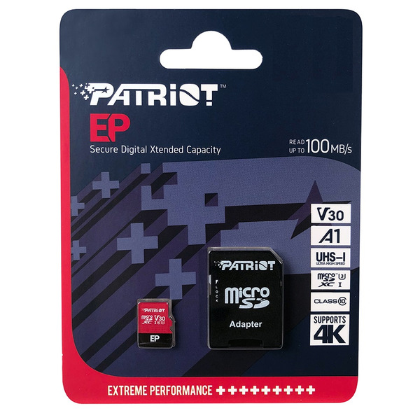 Карта памяти MicroSDXC 1TB UHS-I/U3 Class 10 Patriot EP A1 R90/W80MB/s + SD-adapter (PEF1TBEP31MCX)
