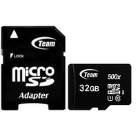 Карта памяти MicroSDHC  32GB UHS-I Class 10 Team Black + SD-adapter (TUSDH32GCL10U03)