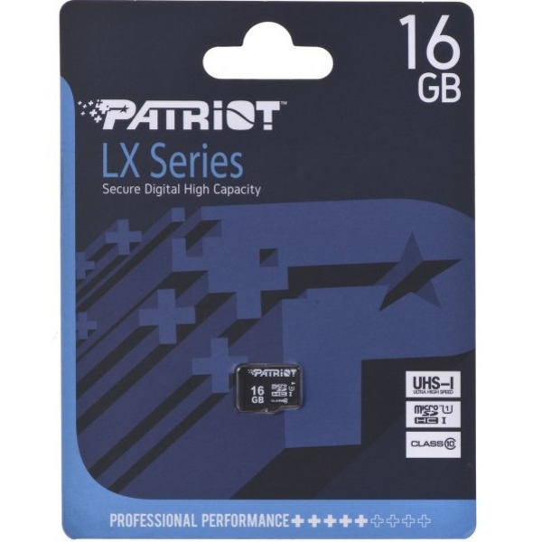 Карта памяти MicroSDHC 16GB UHS-I Class 10 Patriot LX (PSF16GMDC10)