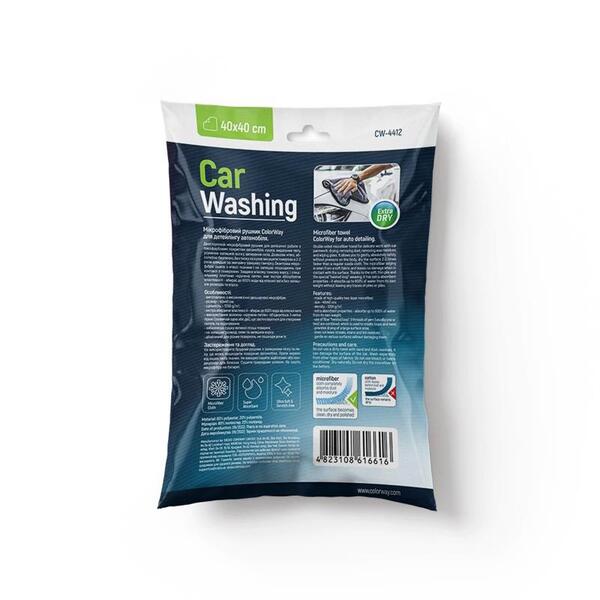 Микрофибра (автополотенце) ColorWay автомобильная универсальная Extra Dry 1200gsm 40х40см серая (CW-4412)