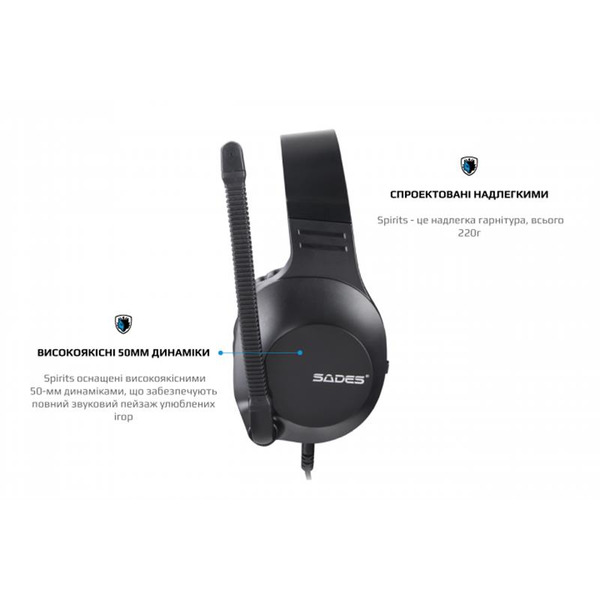 Навушники Sades SA-721 Spirits Black (sa721bkj)