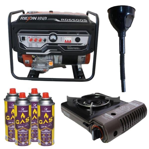 Бензиновый генератор EF Power RD6500S + газовая плитка Orcamp CK-505 + электрический обогреватель Gardyer HE2000