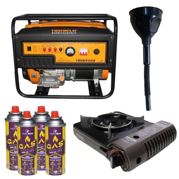 Генератор бензиновий EF Power KTBS6500S(K) + газова плитка Orcamp CK-505 + 4 газових картриджа 400 мл