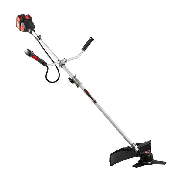 Тример акумуляторний з безщітковим двигуном 40 В (2х20 В), 6000 об/хв, діаметр обертання диска/ліски 255/350 мм, котушка + 3-х зубчастий ніж, без ЗП та АКБ, STORM INTERTOOL WT-9213