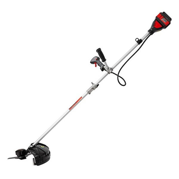 Тример акумуляторний з безщітковим двигуном 40 В (2х20 В), 6000 об/хв, діаметр обертання диска/ліски 255/350 мм, котушка + 3-х зубчастий ніж, без ЗП та АКБ, STORM INTERTOOL WT-9213