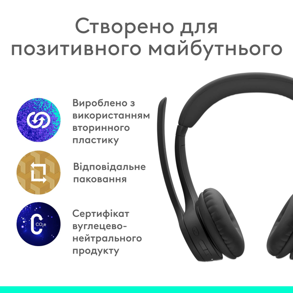 Наушники Logitech Zone 300 Wireless Black (981-001407)