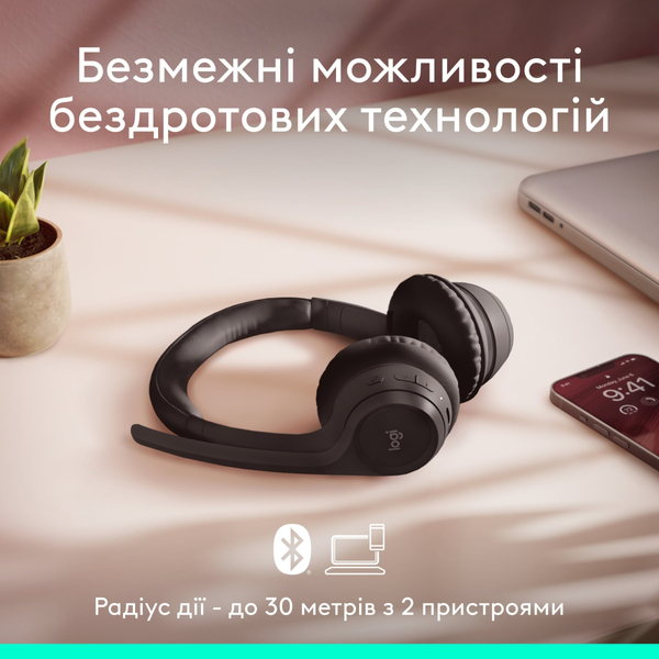 Наушники Logitech Zone 300 Wireless Black (981-001407)