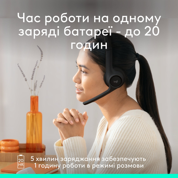 Наушники Logitech Zone 300 Wireless Black (981-001407)