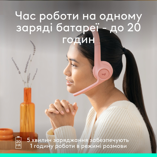 Bluetooth-гарнитура Logitech Zone 300 Wireless Off-White (981-001417)