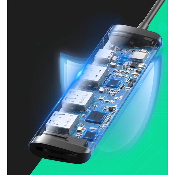 Док-станція USB3.0 Type-C --> HDMI/USB 3.0x2/SD&TF/PD Ugreen CM195 Косм. Сірий