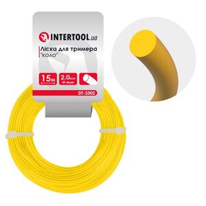 Лiска для тримера "коло", 2.0 мм x 15 м INTERTOOL DT-2302