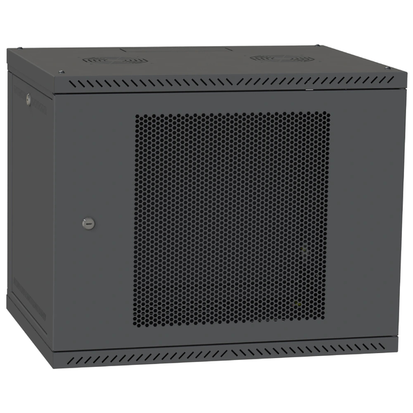 Шафа телекомунікаційна двері перф(чорна) IPCOM 12U 600x450