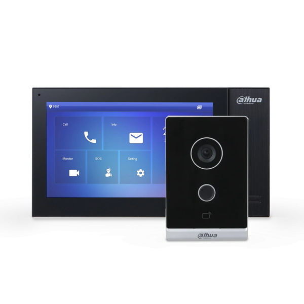 Комплект IP домофону Dahua Standart DHI-VTO2211G-WP + DHI-VTH2421FB-P