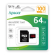 Карта памяти MicroSDHC 64GB UHS-I Class 10 Apacer + SD адаптер (AP64GMCSX10UB-R)
