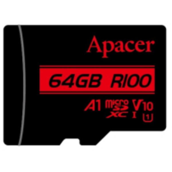 Карта памяти MicroSDHC  64GB UHS-I Class 10 Apacer (AP64GMCSX10UB-RA)