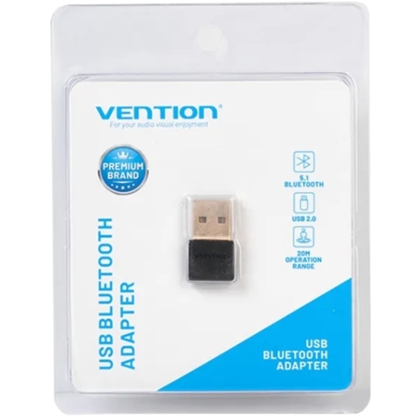 Bluetooth адаптер Vention BT5.1 USB Apt-X RTL CD Black (NAFB0)