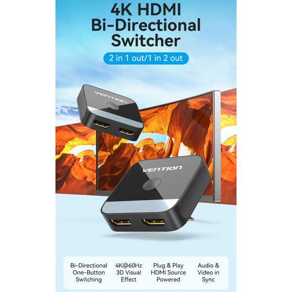 Світч Vention HDMI Switcher 2.0 (AKOB0)