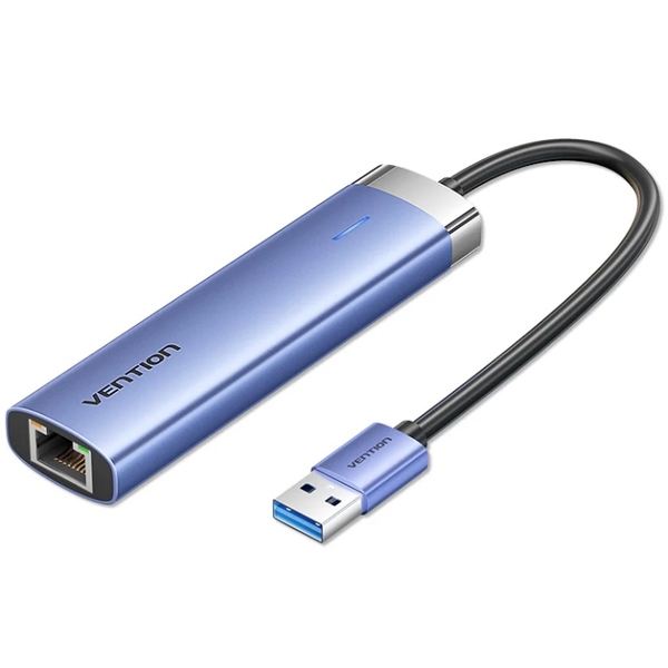 Мультипортовий адаптер Vention 5-in-1 USB-A to USB3.0x3/RJ-45/USB-C Power (TGFSB)
