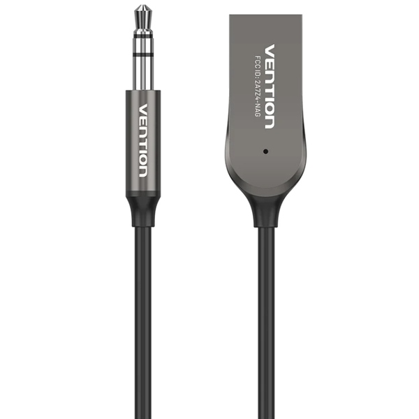 автомобильный аудиоприемник AUX TRS 3.5мм USB Bluetooth 5.0 Coiled Cable 1.5M Gray Zinc Alloy