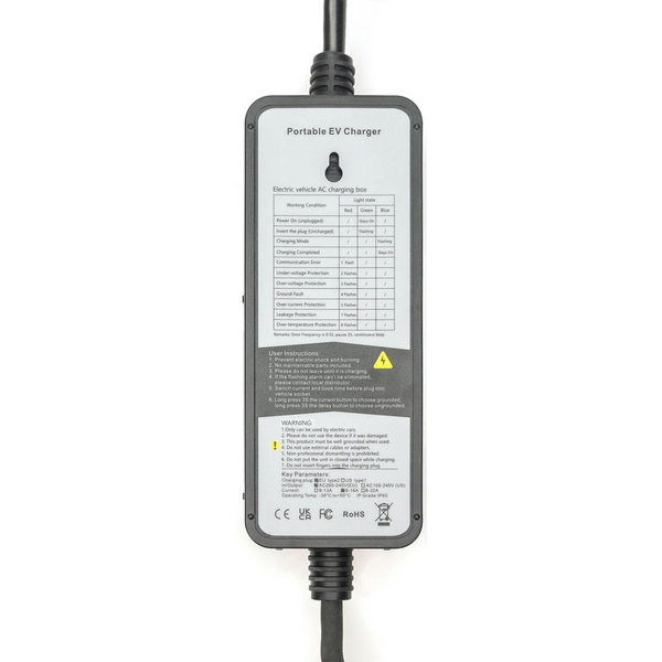 Пристрій зарядний DIGITUS EV Single Phase, 3.7kW, Schuko to Type 2 (DK-1P16-A-050-BL)