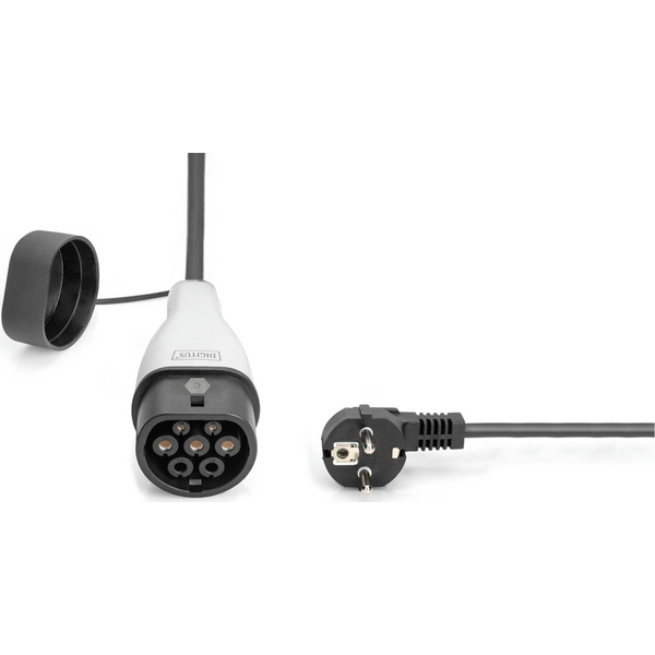 Пристрій зарядний DIGITUS EV Single Phase, 3.7kW, Schuko to Type 2 (DK-1P16-A-050-BL)