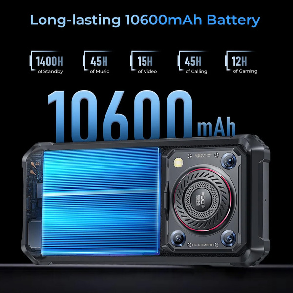 Смартфон Oukitel WP36 4G 6.52 HD+ /8GB+128GB/ MT8788 /10600mAh /13+5Мп/ IP69K /NFC Black