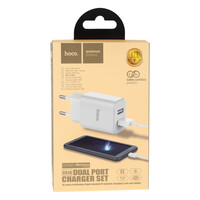 Мережевий зарядний пристрій Hoco C62A, Cable Micro, White