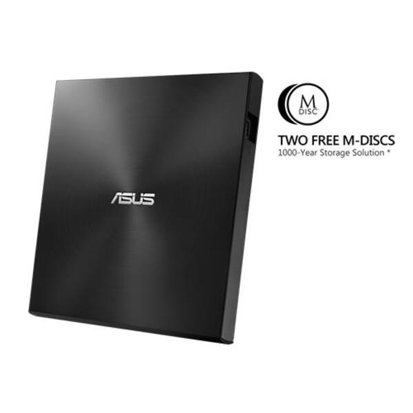 Привід оптичний портативний ASUS ZenDrive SDRW-08U7M-U DVD+-R/RW burner M-DISC USB2.0 чорний Retail Box Slim