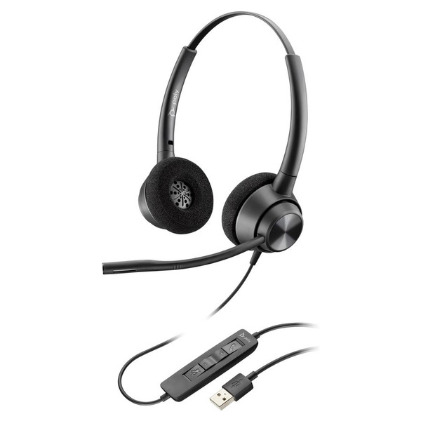 Навушники On-ear Poly EncorePro 320, USB-A, всеспрямований, чорний
