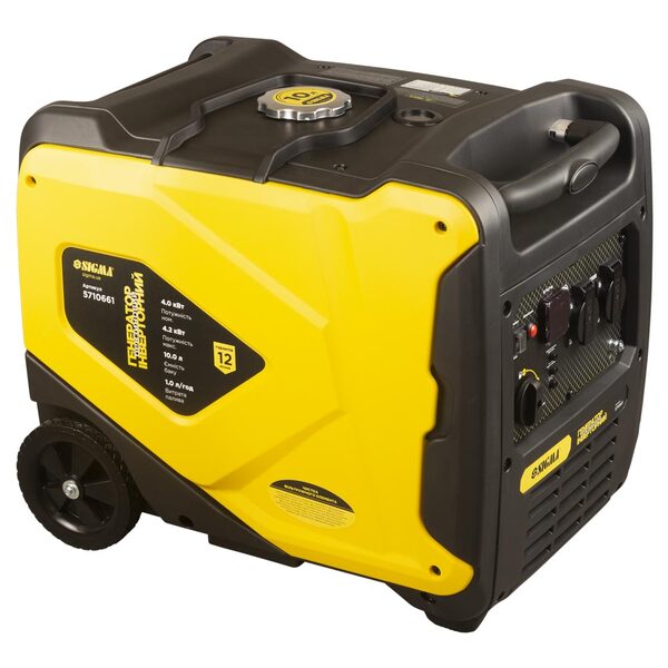 Генератор инверторный бензиновый 4.0/4.2кВт 50дБ 4-х тактный ручной запуск SIGMA (5710661)